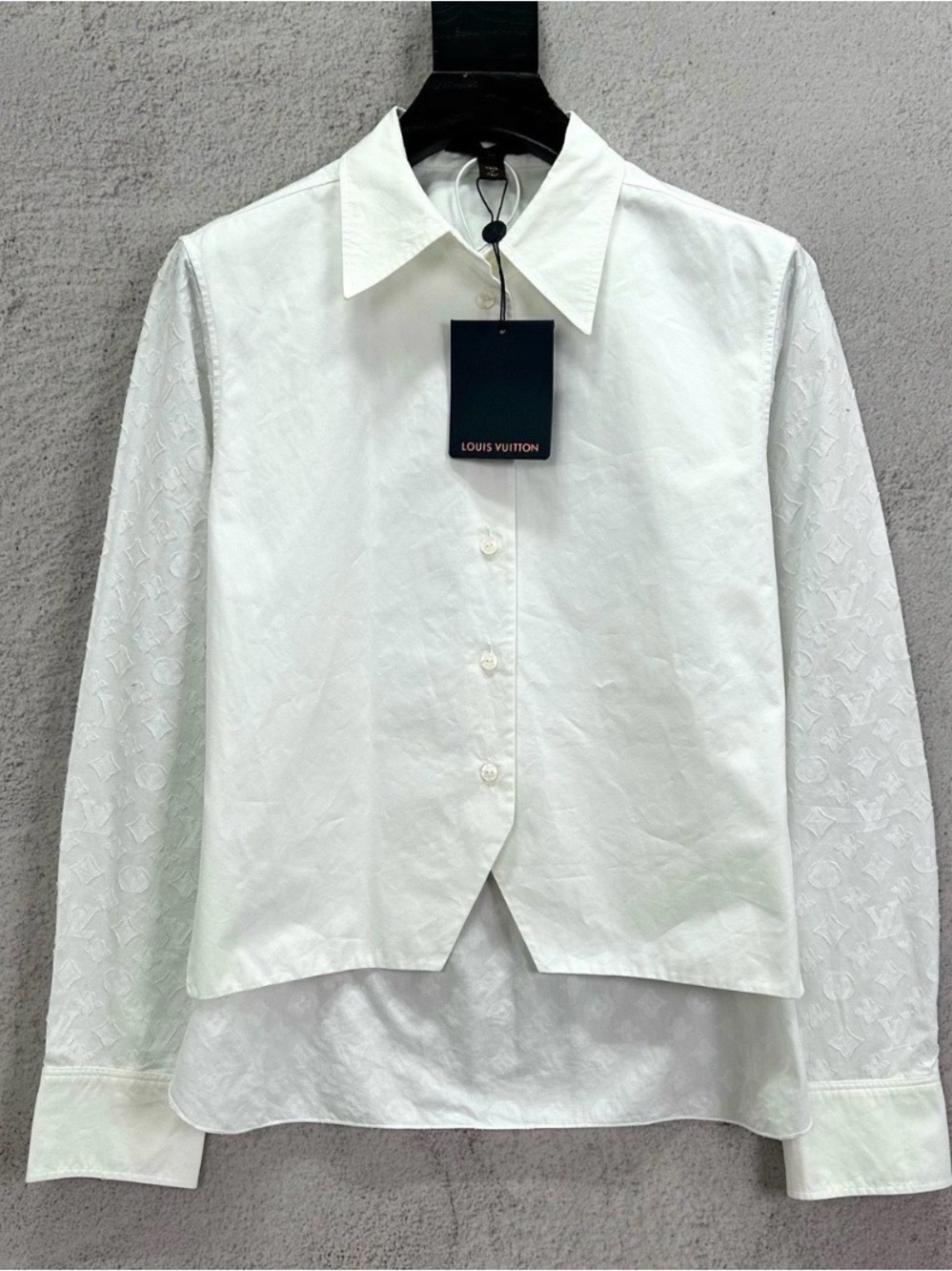 Louis Vuitton White Women's Layered Collar Button Shirt